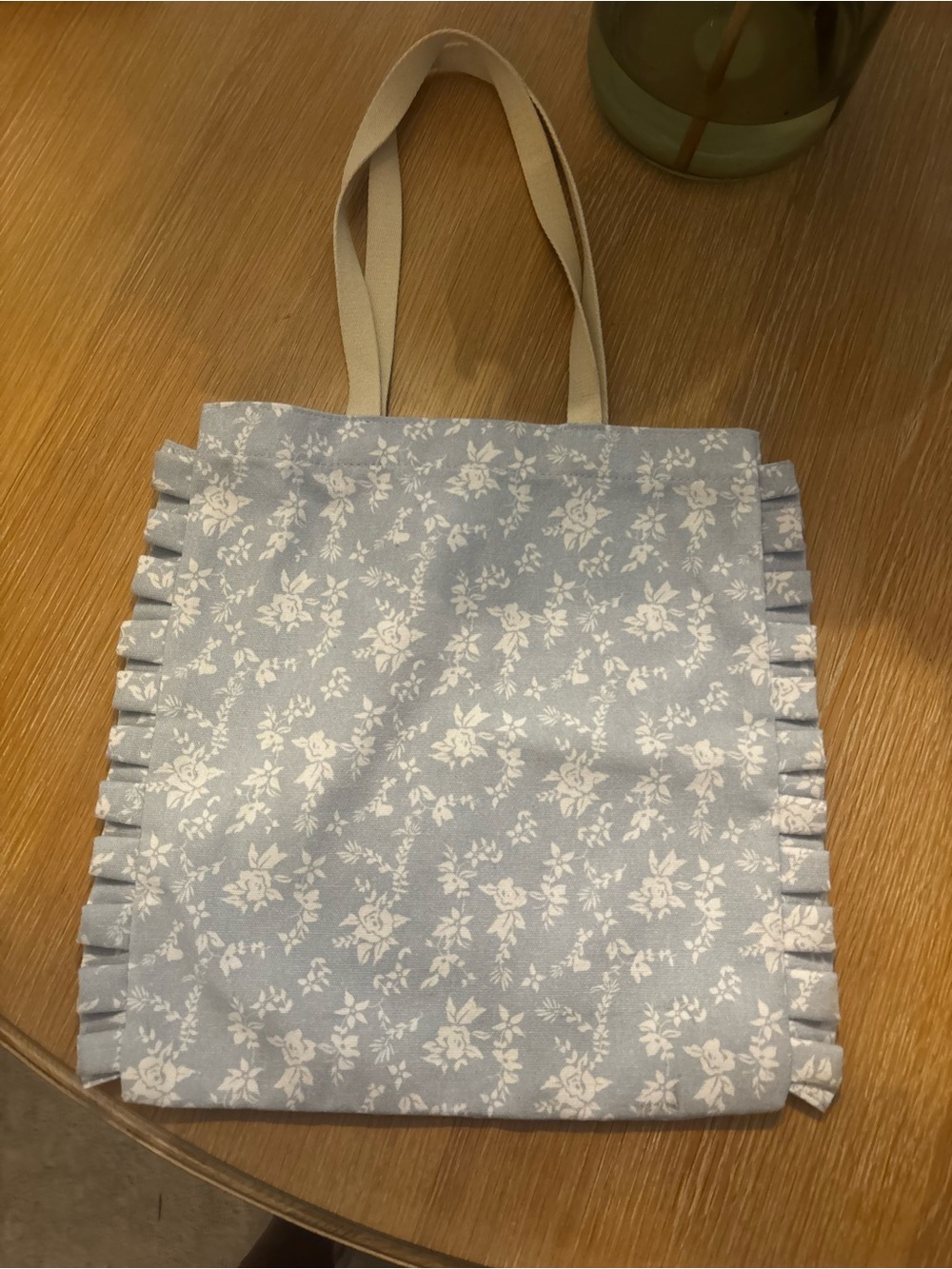 Universal Threads Blue Floral Ruffle Tote Bag